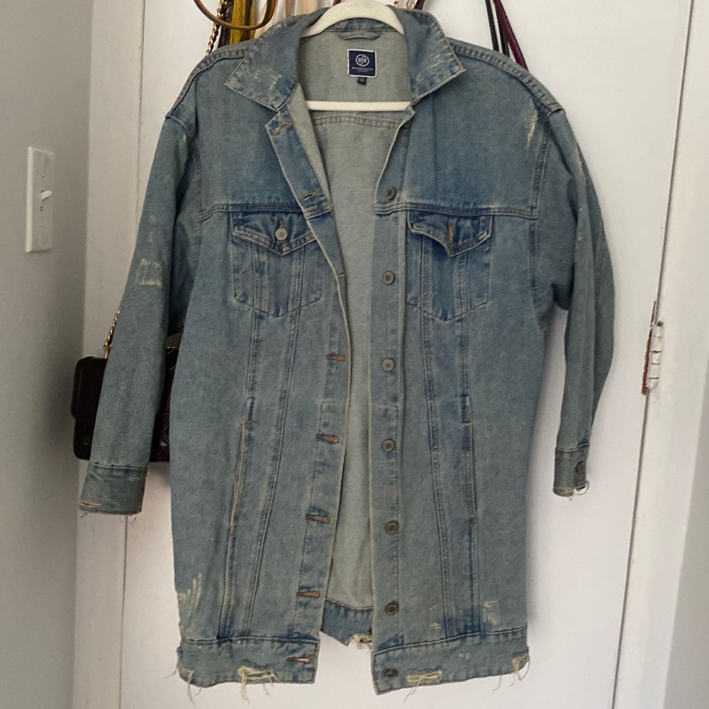 Oversized Distressed Jean Jacket